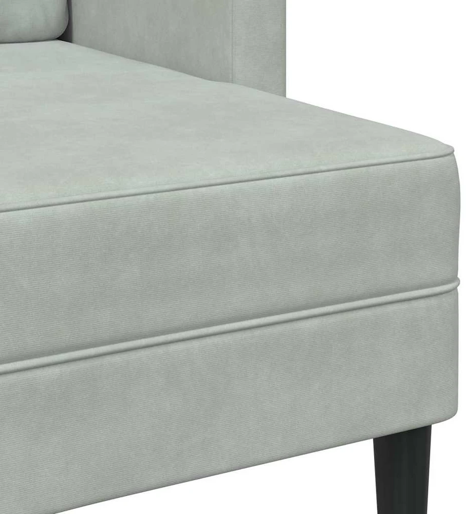 dvivietė sofa su gultu L formos šviesiai pilka 125 cm Velvet