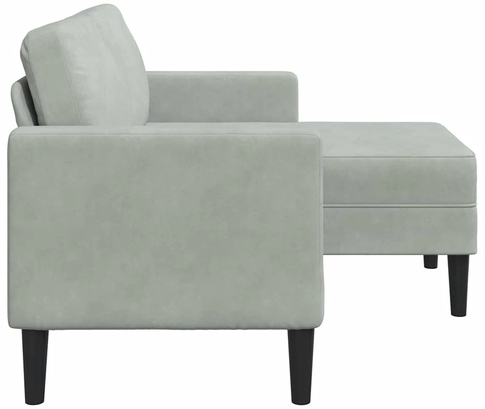 dvivietė sofa su gultu L formos šviesiai pilka 125 cm Velvet