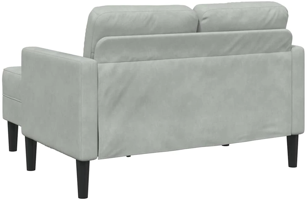 dvivietė sofa su gultu L formos šviesiai pilka 125 cm Velvet