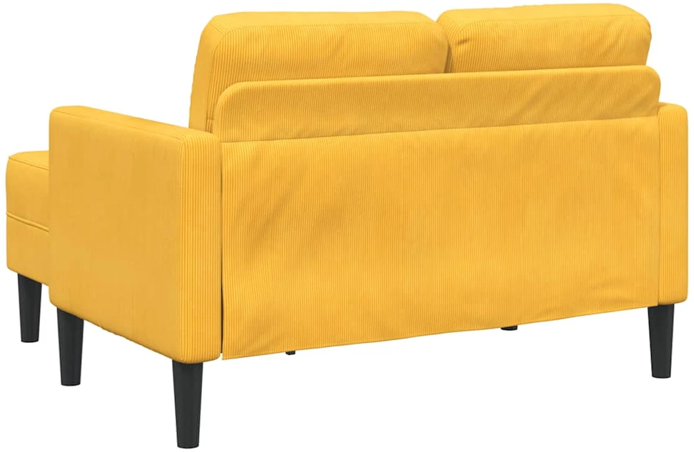 dvivietė sofa su gultu L formos šviesiai geltona 125cm patalynė