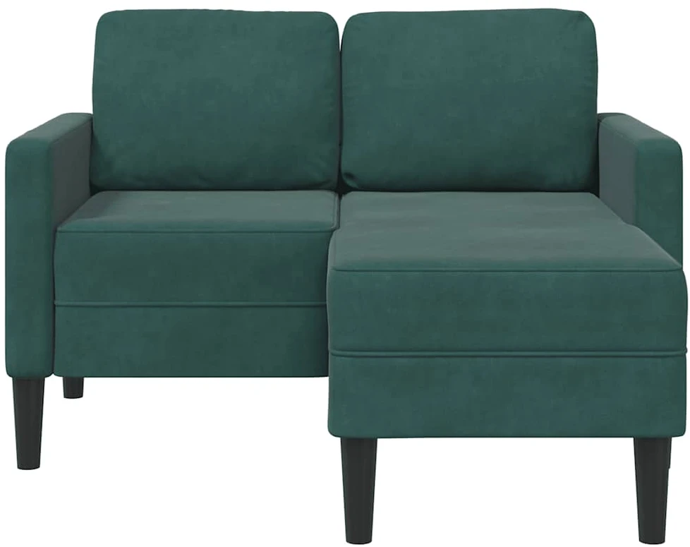 dvivietė sofa su gultu L formos tamsiai žalia 125 cm aksomas