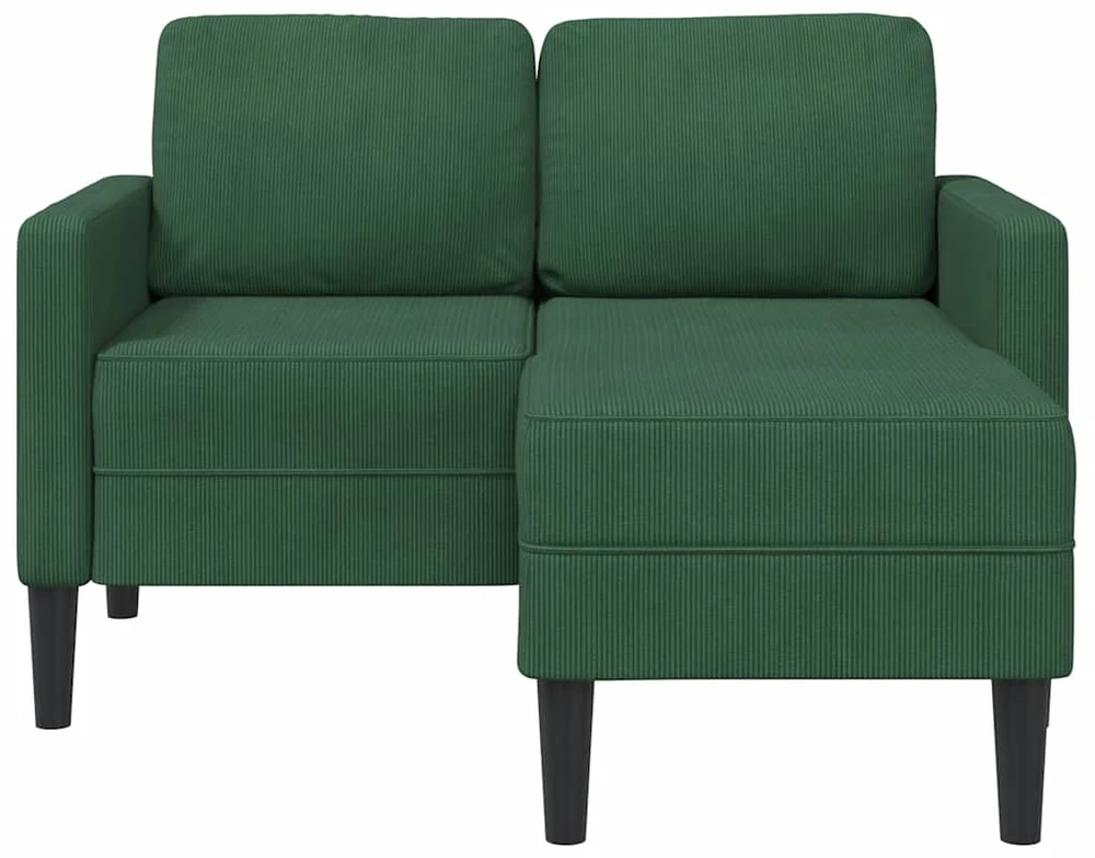 dvivietė sofa su gultu L formos tamsiai žalia 125 cm linas