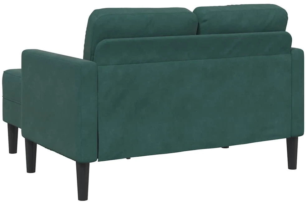 dvivietė sofa su gultu L formos tamsiai žalia 125 cm aksomas