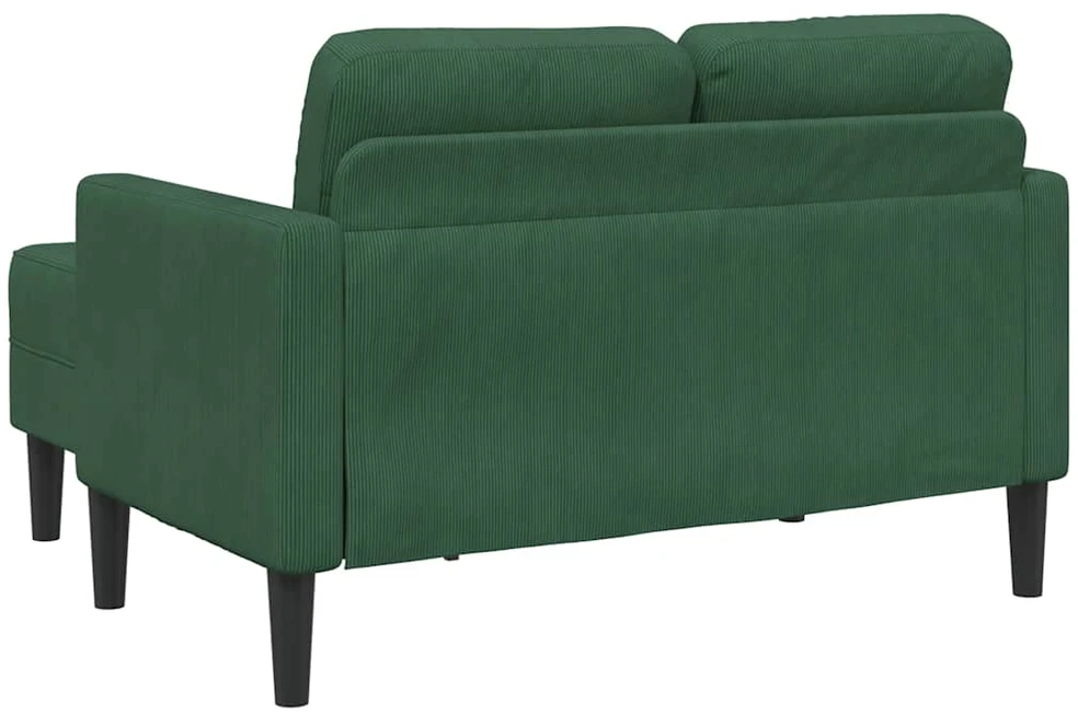 dvivietė sofa su gultu L formos tamsiai žalia 125 cm linas