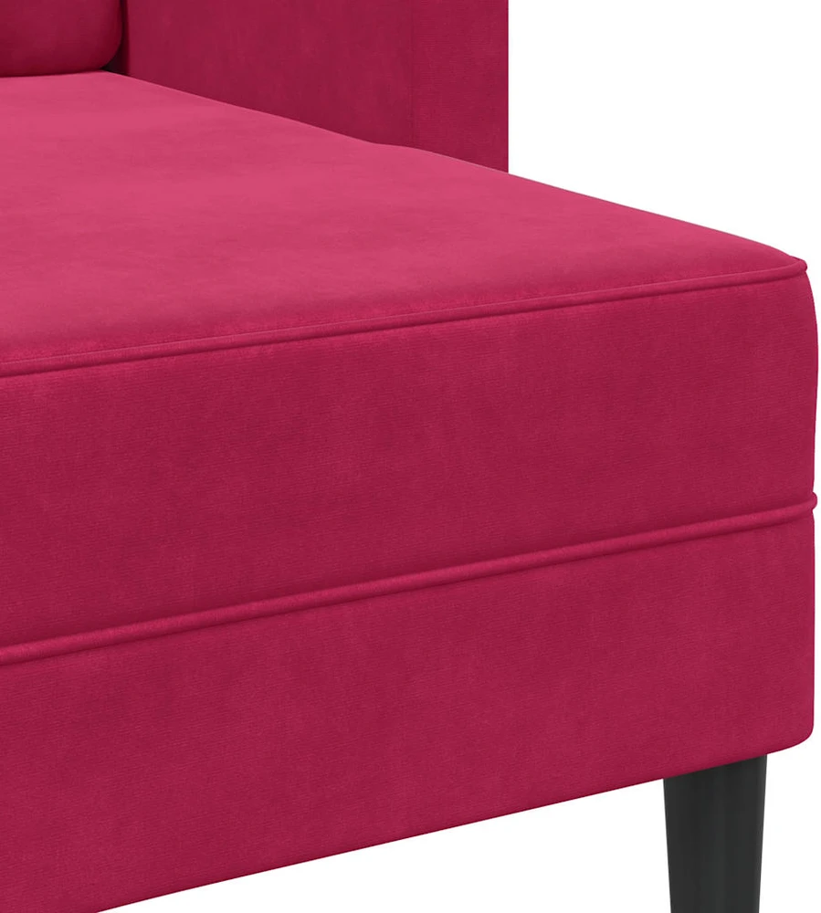 dvivietė sofa su gultu L formos vyno raudona 125 cm aksomas