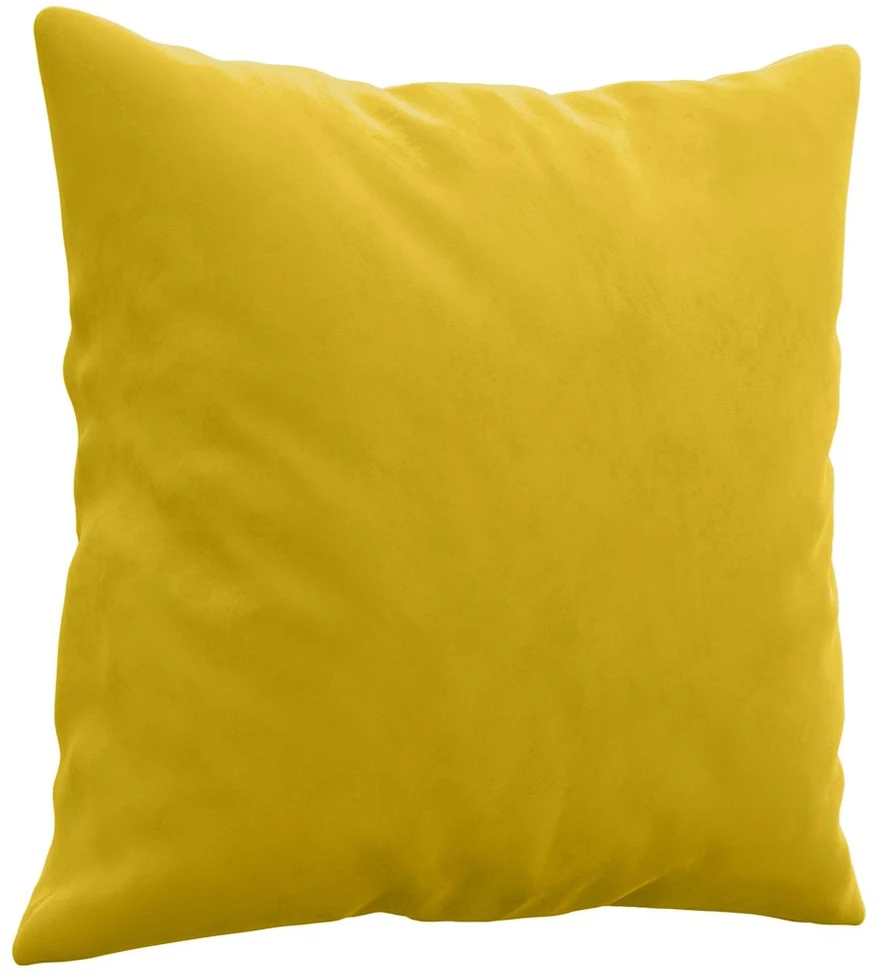 Dvivietė sofa su pagalvėlėmis, geltonos spalvos, 120cm, aksomas