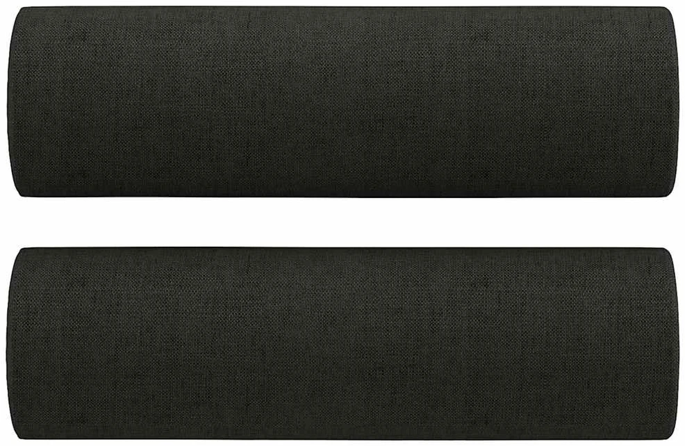 Dvivietė sofa su pagalvėlėmis, juodos spalvos, 140cm, audinys