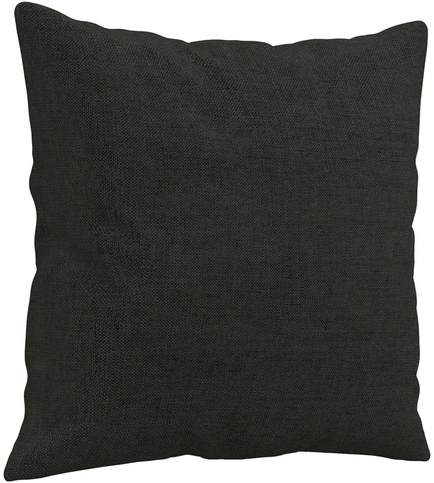 Dvivietė sofa su pagalvėlėmis, juodos spalvos, 140cm, audinys