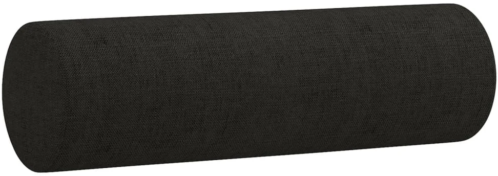 Dvivietė sofa su pagalvėlėmis, juodos spalvos, 120cm, audinys
