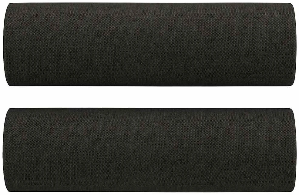 Dvivietė sofa su pagalvėlėmis, juodos spalvos, 140cm, audinys