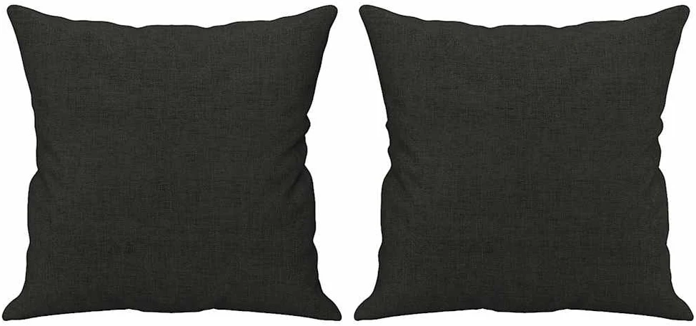 Dvivietė sofa su pagalvėlėmis, juodos spalvos, 140cm, audinys