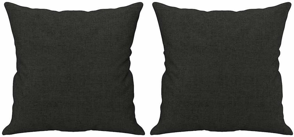 Dvivietė sofa su pagalvėlėmis, juodos spalvos, 120cm, audinys
