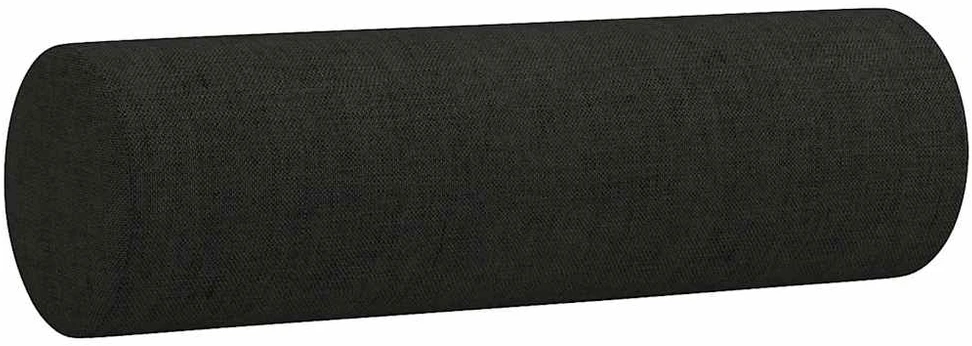 Dvivietė sofa su pagalvėlėmis, juodos spalvos, 120cm, audinys