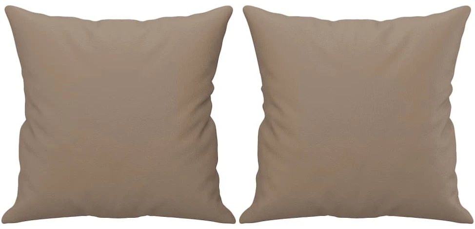 Dvivietė sofa su pagalvėlėmis, kapučino, 140cm, dirbtinė oda