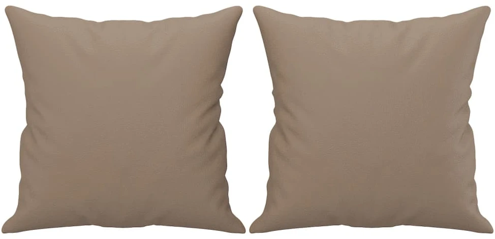 Dvivietė sofa su pagalvėlėmis, kapučino, 140cm, dirbtinė oda