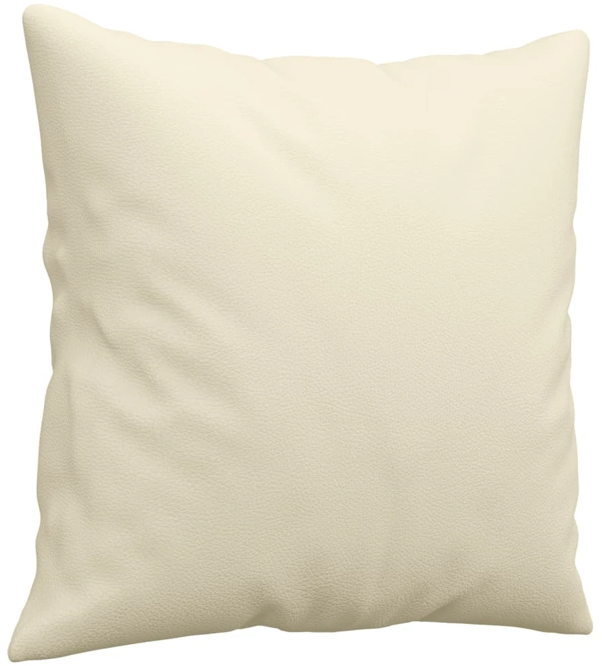 Dvivietė sofa su pagalvėlėmis, kreminė, 140cm, dirbtinė oda