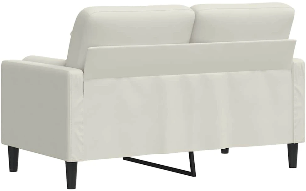 Dvivietė sofa su pagalvėlėmis, kreminės spalvos, 120cm, aksomas