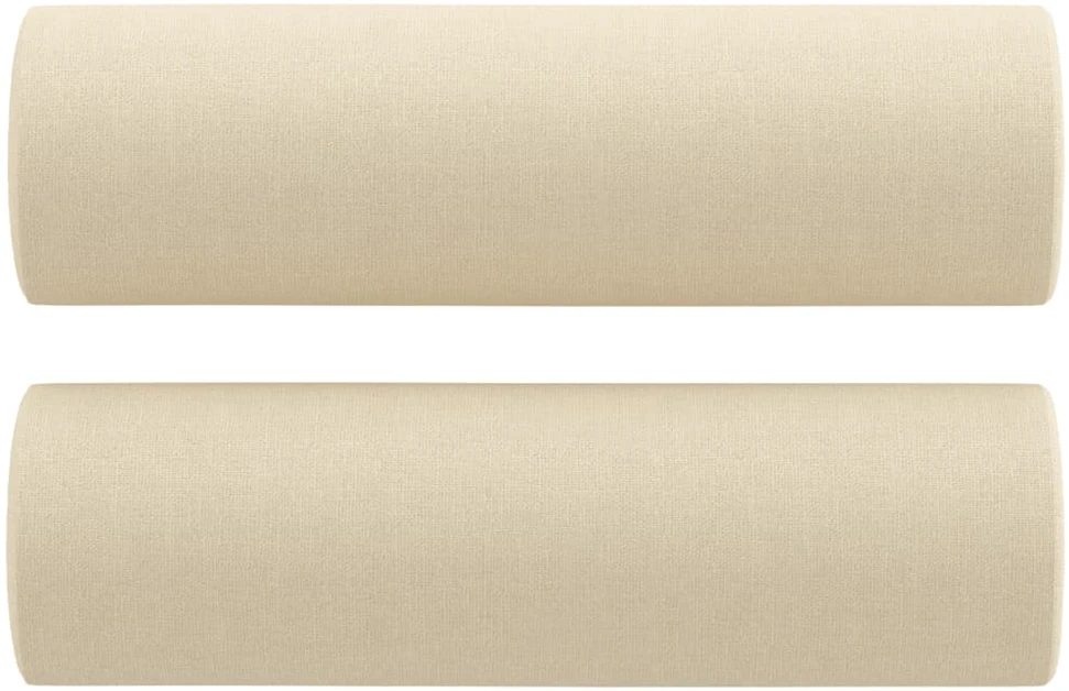 Dvivietė sofa su pagalvėlėmis, kreminės spalvos, 140cm, audinys