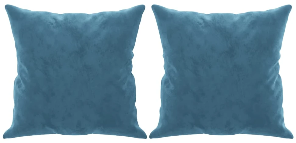 Dvivietė sofa su pagalvėlėmis, mėlynos spalvos, 120cm, aksomas