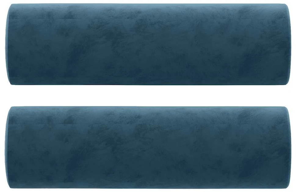 Dvivietė sofa su pagalvėlėmis, mėlynos spalvos, 140cm, aksomas