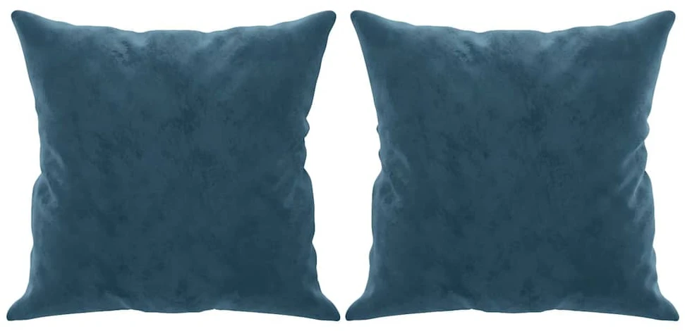 Dvivietė sofa su pagalvėlėmis, mėlynos spalvos, 140cm, aksomas