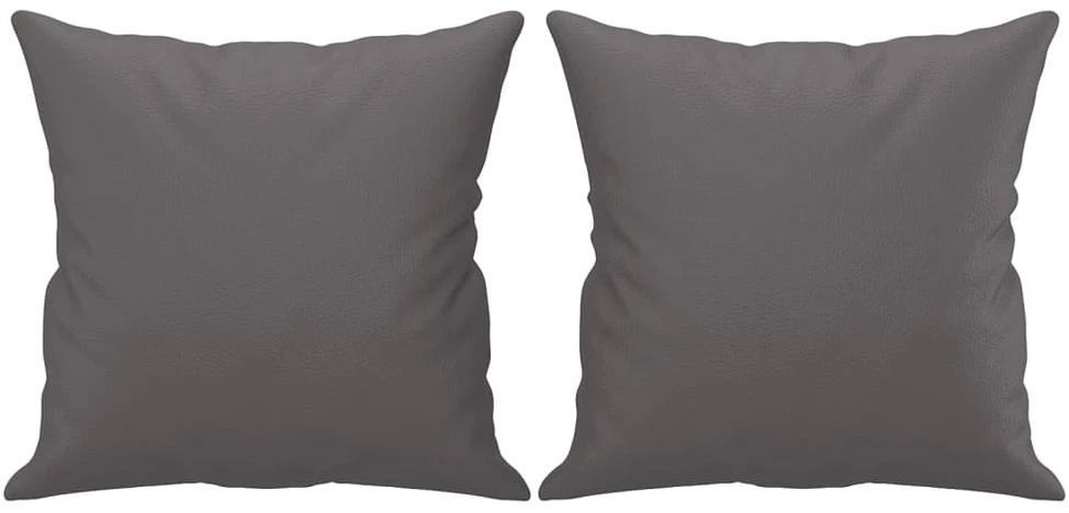 Dvivietė sofa su pagalvėlėmis, pilka, 140cm, dirbtinė oda
