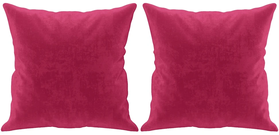 Dvivietė sofa su pagalvėlėmis, raudonojo vyno, 140cm, aksomas