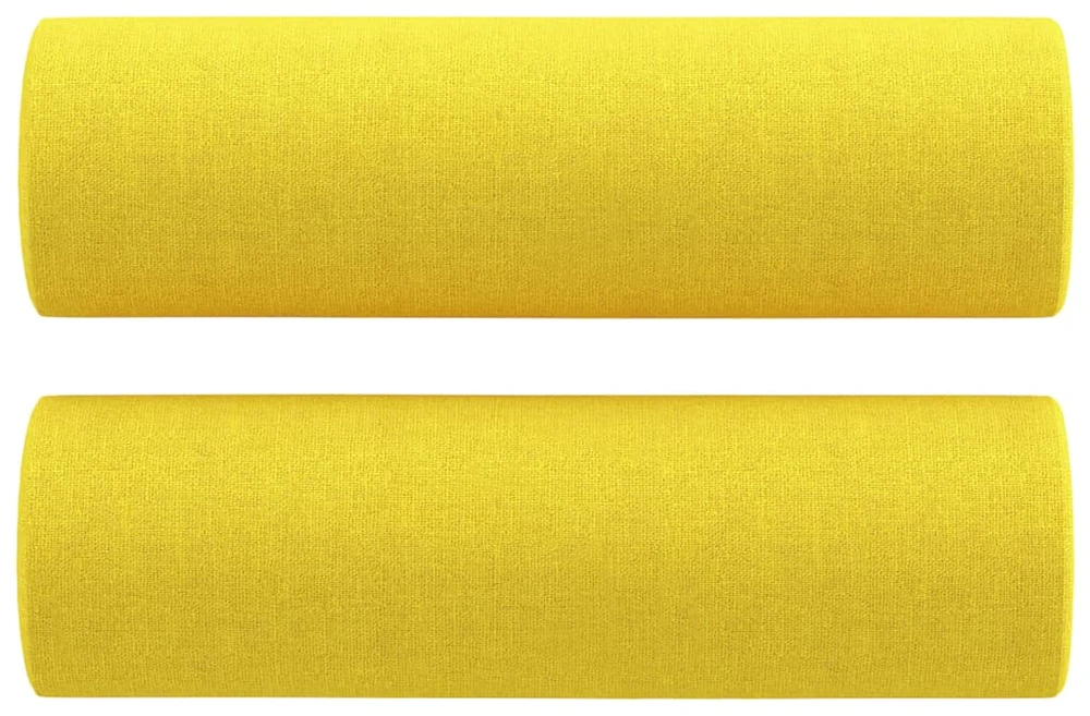 Dvivietė sofa su pagalvėlėmis, šviesiai geltona, 140cm, audinys