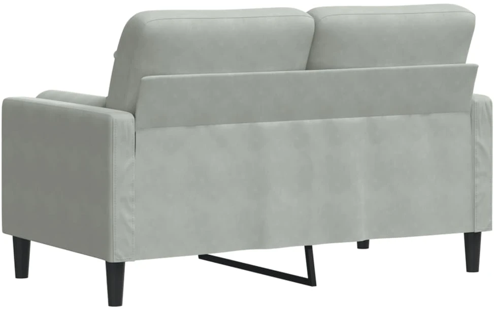 Dvivietė sofa su pagalvėlėmis, šviesiai pilka, 120cm, aksomas