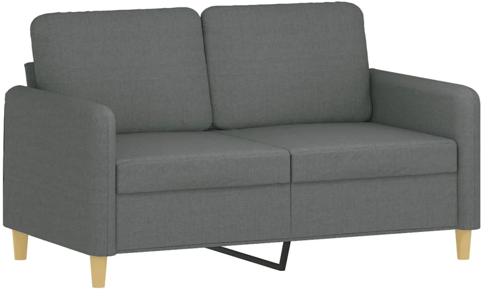 Dvivietė sofa su pagalvėlėmis, tamsiai pilka, 120cm, audinys