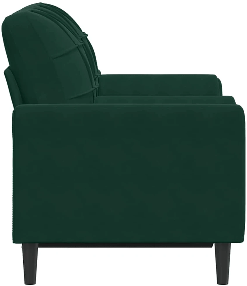 Dvivietė sofa su pagalvėlėmis, tamsiai žalia, 120cm, aksomas