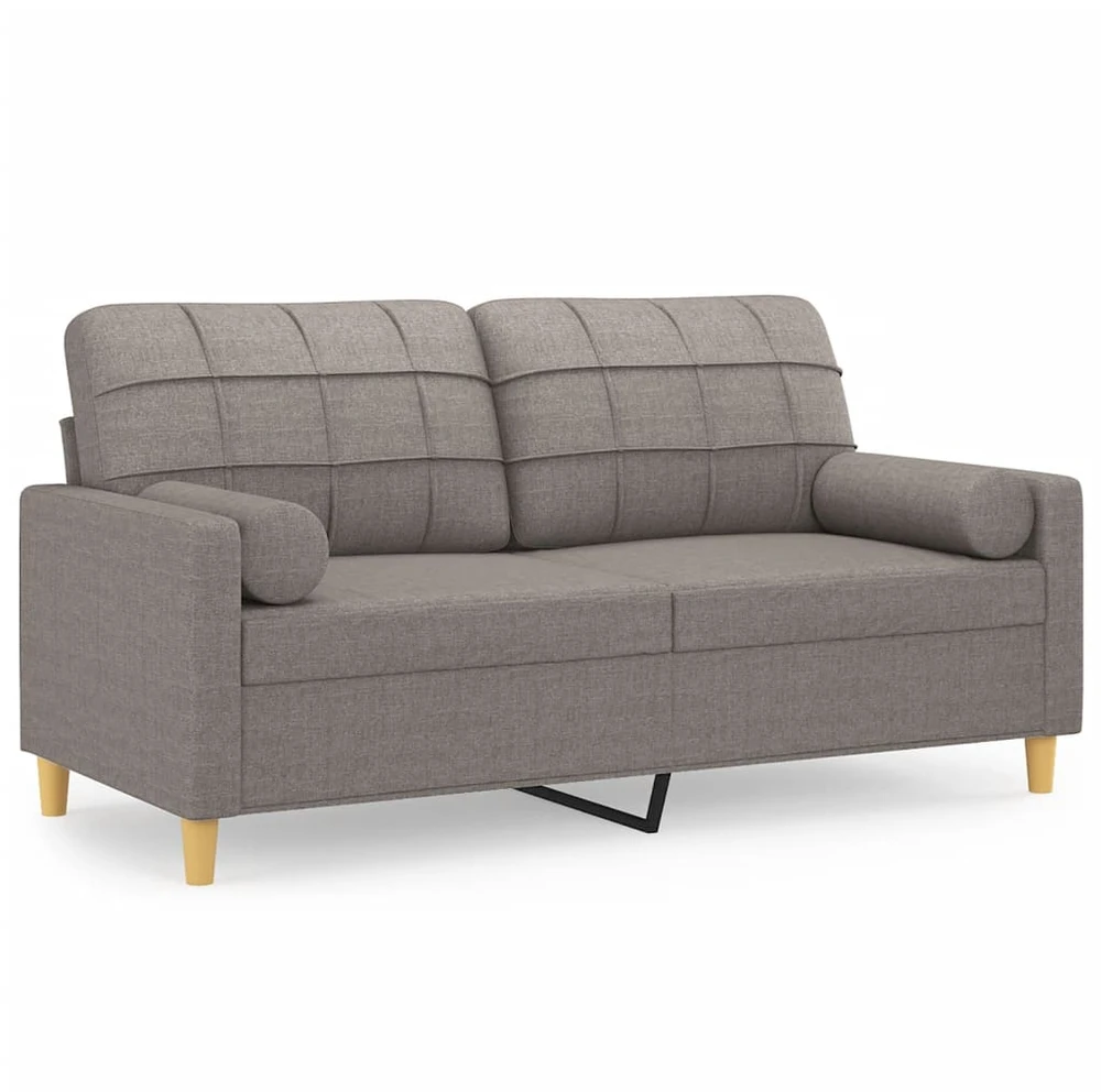 Dvivietė sofa su pagalvėlėmis, taupe spalvos, 140cm, audinys