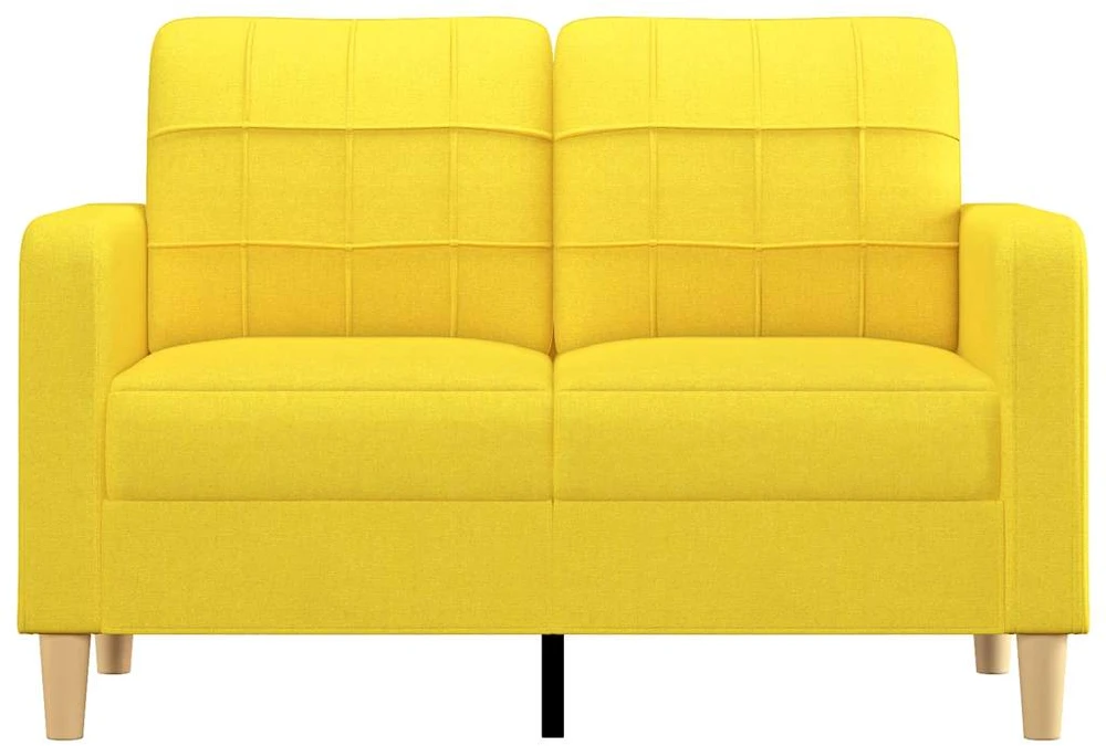 Dvivietė sofa, šviesiai geltonos spalvos, 120cm, audinys