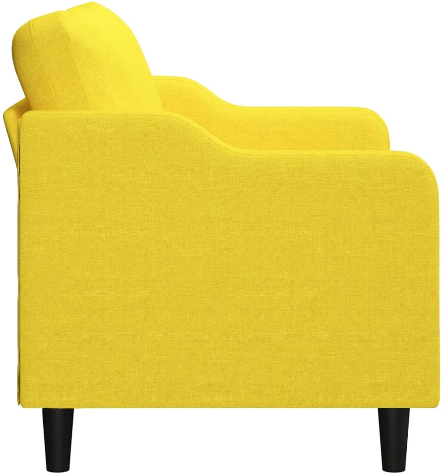 Dvivietė sofa, šviesiai geltonos spalvos, 120cm, audinys