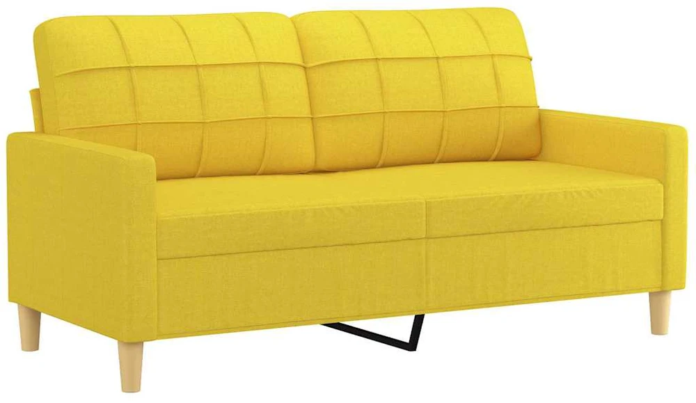 Dvivietė sofa, šviesiai geltonos spalvos, 140cm, audinys