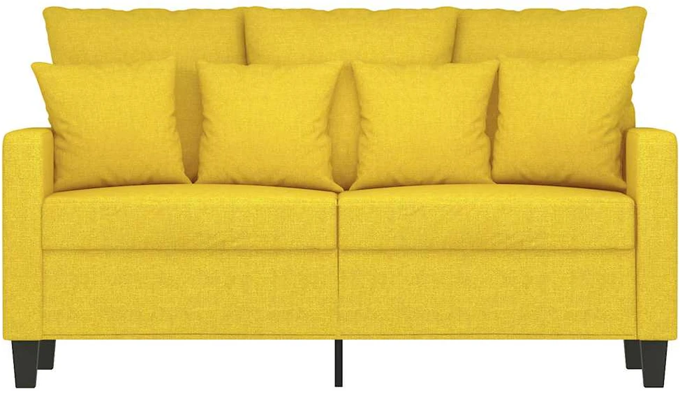 Dvivietė sofa, šviesiai geltonos spalvos, 120cm, audinys
