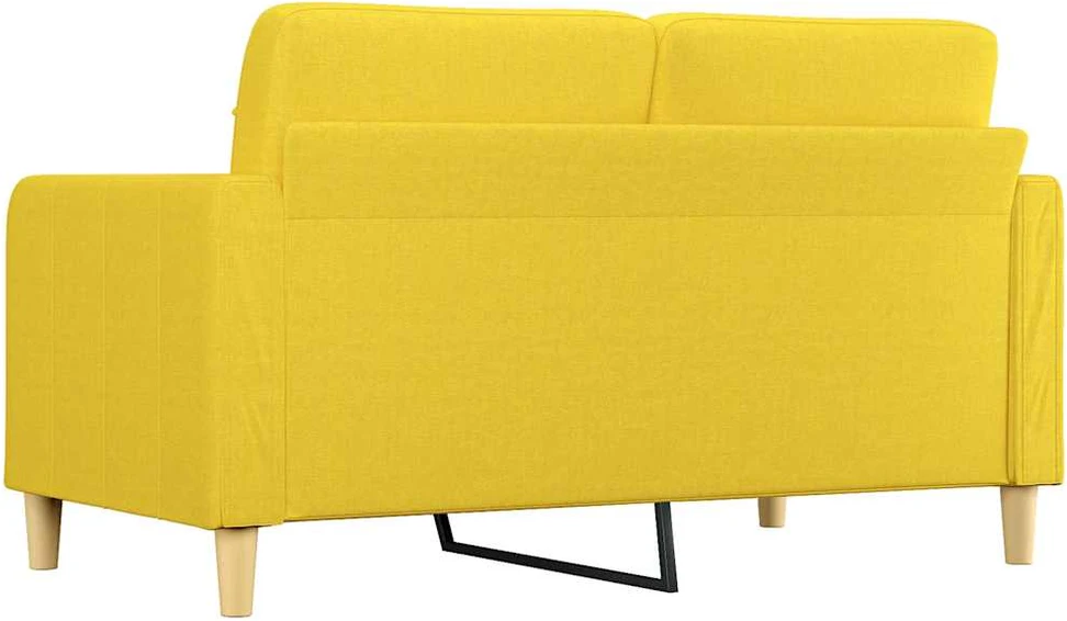 Dvivietė sofa, šviesiai geltonos spalvos, 140cm, audinys