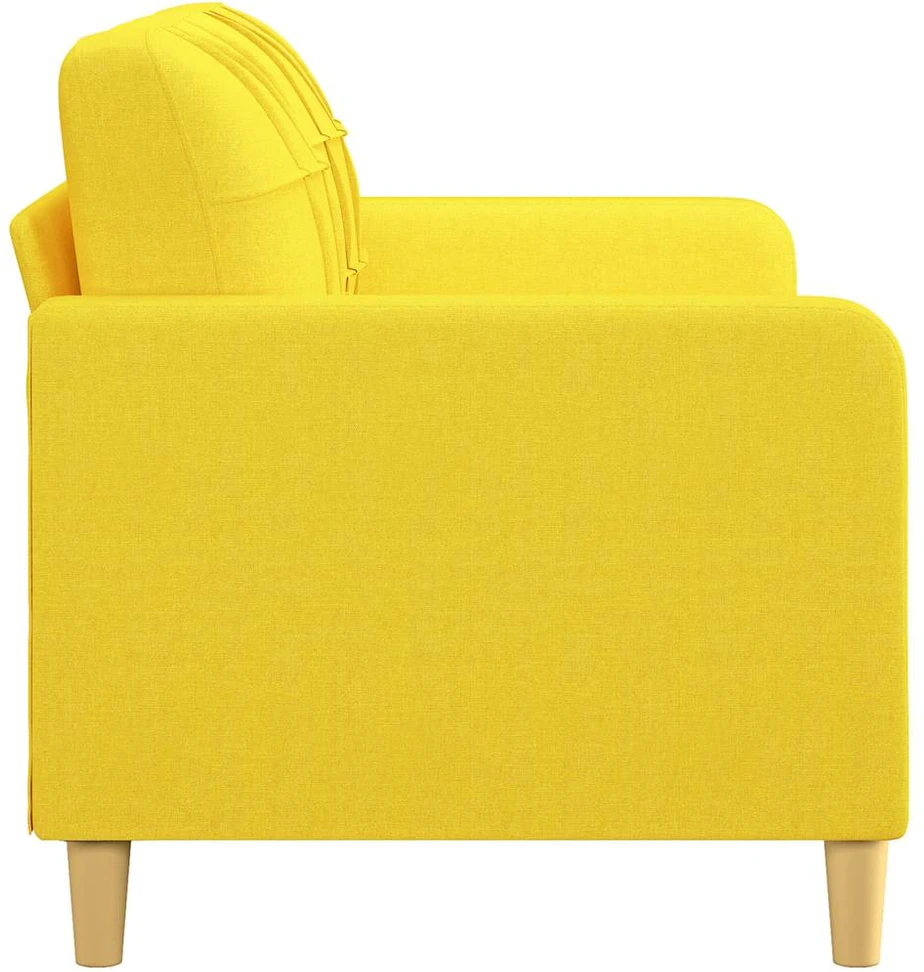 Dvivietė sofa, šviesiai geltonos spalvos, 140cm, audinys