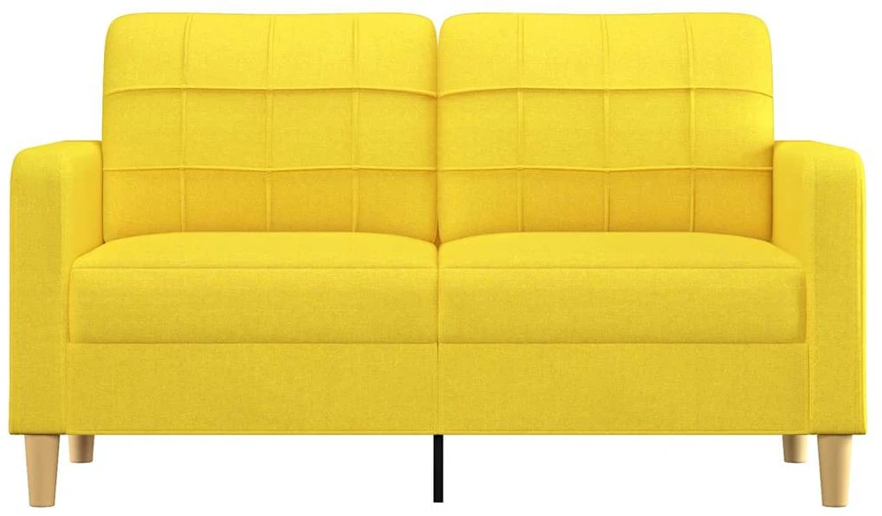 Dvivietė sofa, šviesiai geltonos spalvos, 140cm, audinys