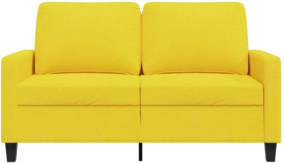 Dvivietė sofa, šviesiai geltonos spalvos, 120cm, audinys