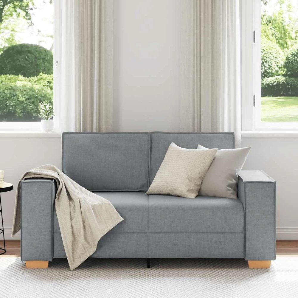 Dvivietė sofa, šviesiai pilka, 160x78x84 cm, audinys