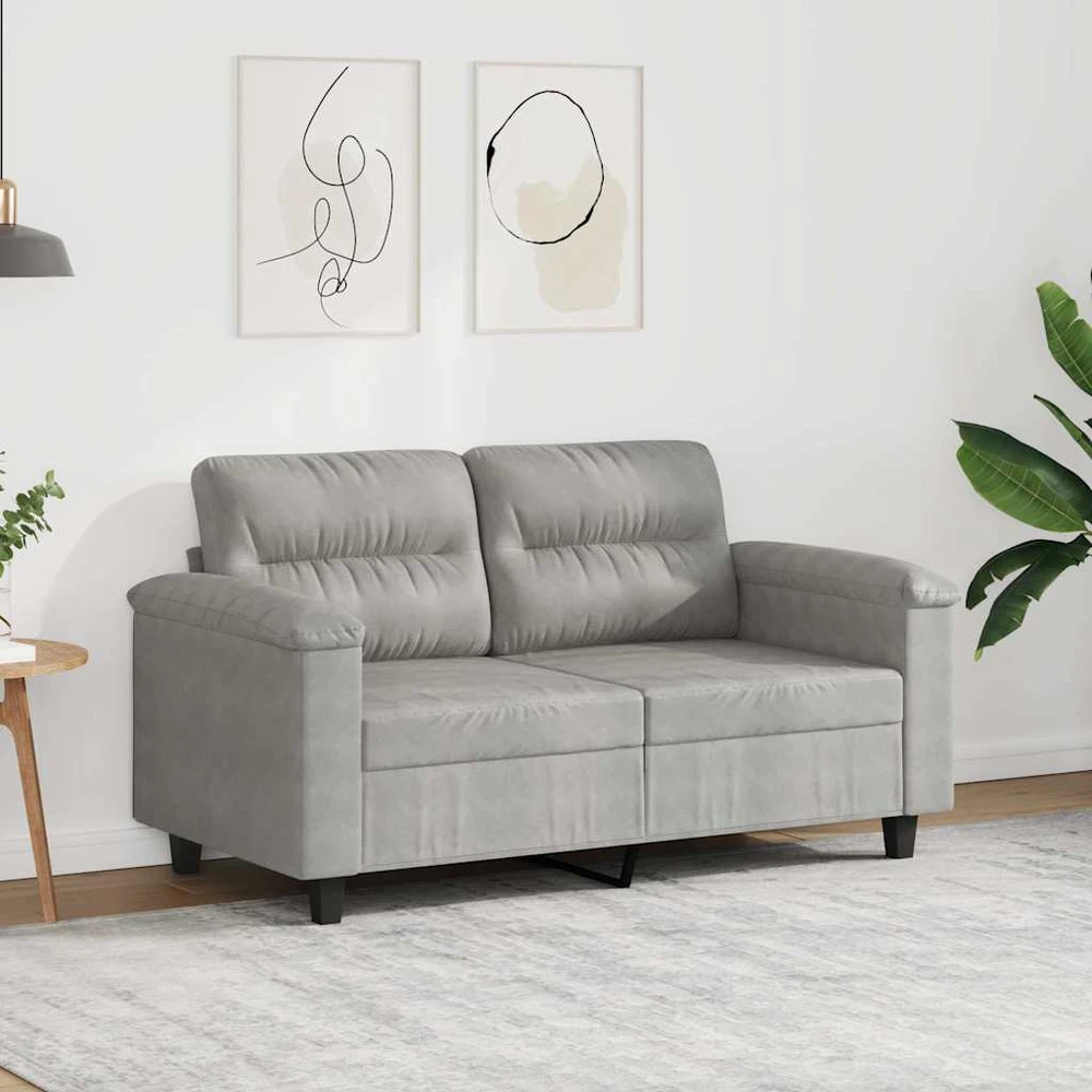 Dvivietė sofa, šviesiai pilka, 120cm, mikropluošto audinys