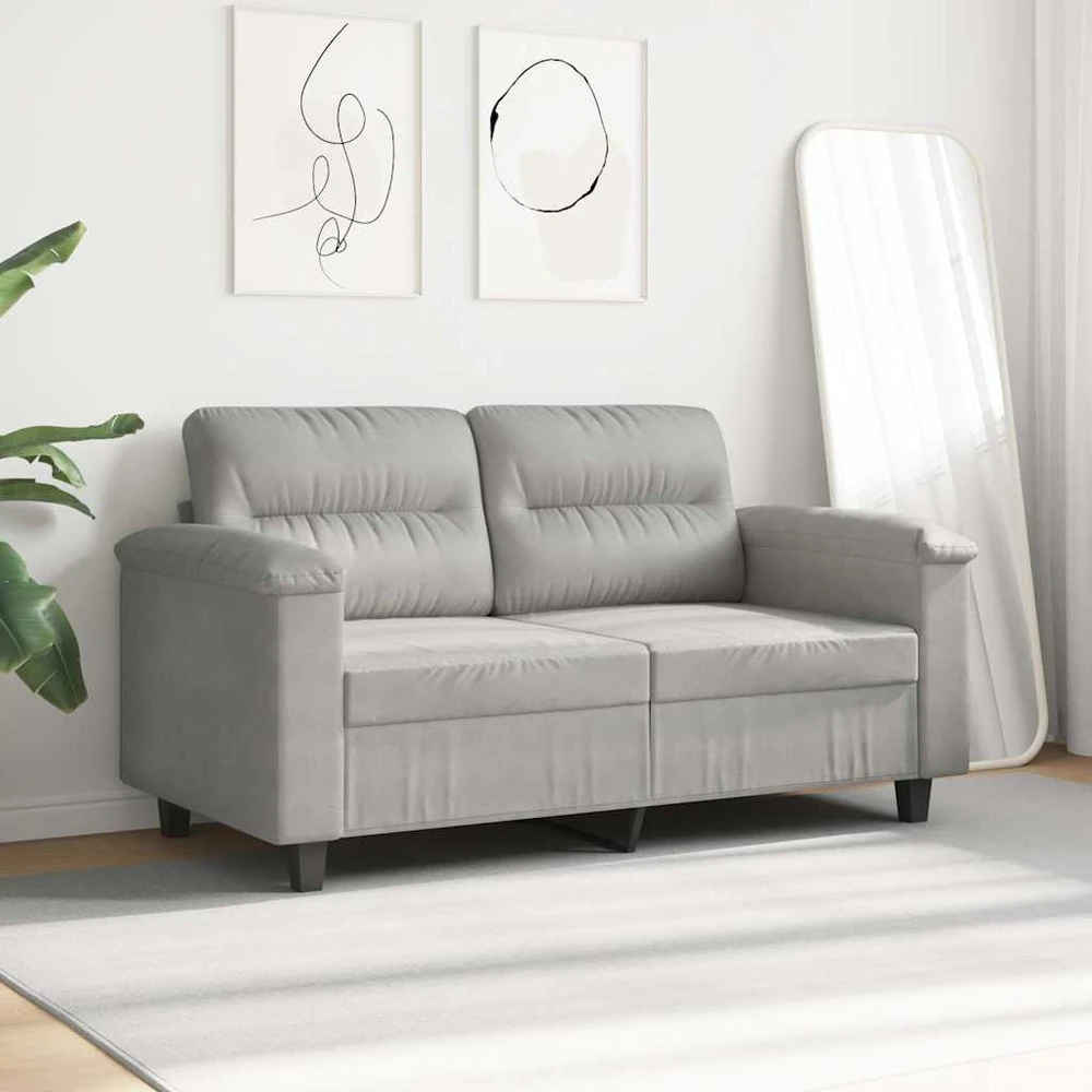 Dvivietė sofa, šviesiai pilka, 120cm, mikropluošto audinys