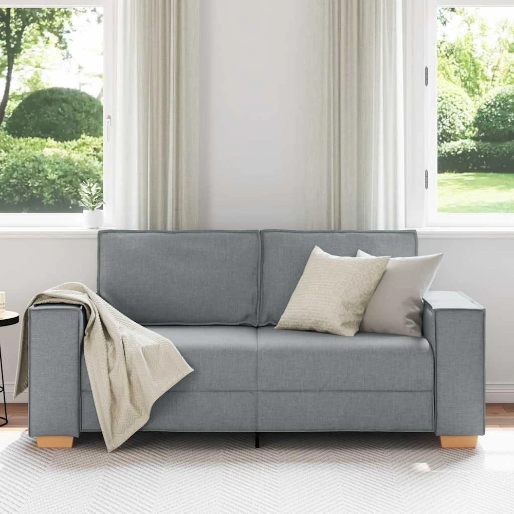 Dvivietė sofa, šviesiai pilka, 180x78x84 cm, audinys