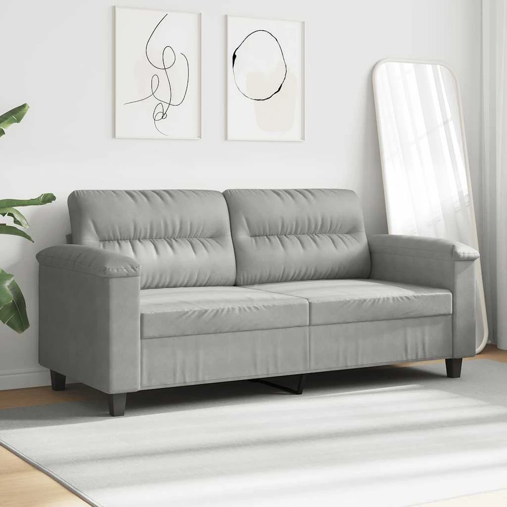 Dvivietė sofa, šviesiai pilka, 140cm, mikropluošto audinys