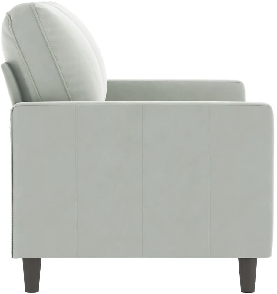 Dvivietė sofa, šviesiai pilkos spalvos, 120cm, aksomas