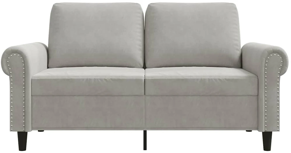 Dvivietė sofa, šviesiai pilkos spalvos, 120cm, aksomas