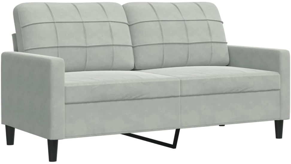 Dvivietė sofa, šviesiai pilkos spalvos, 140cm, aksomas