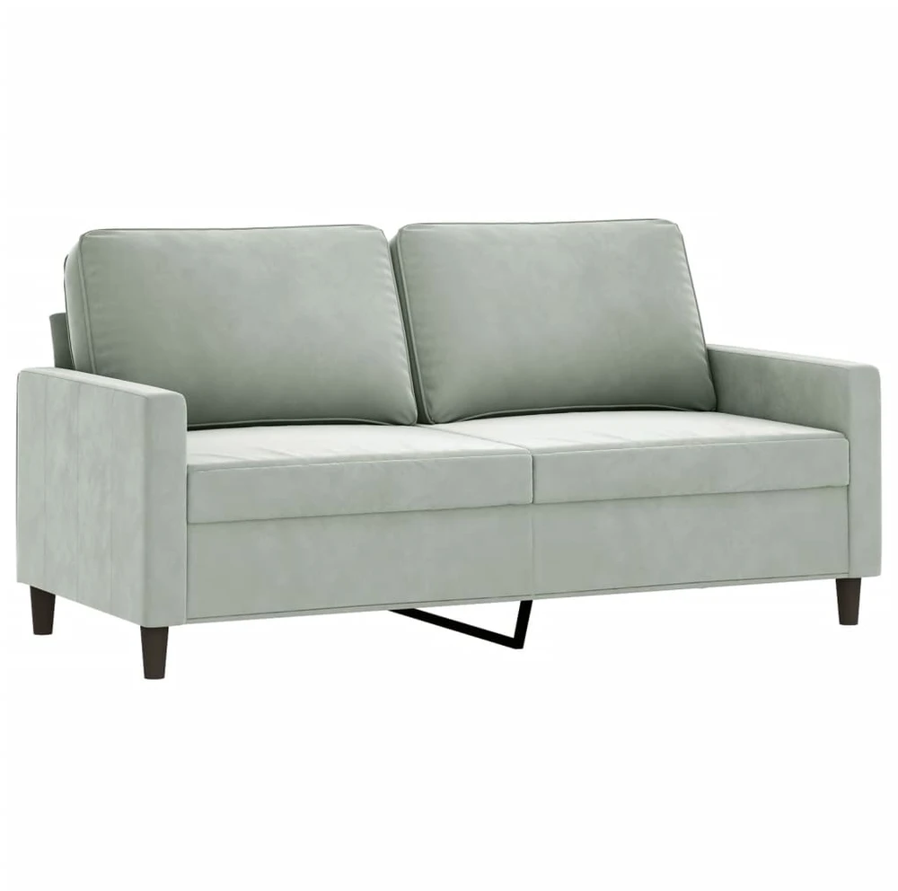 Dvivietė sofa, šviesiai pilkos spalvos, 140cm, aksomas