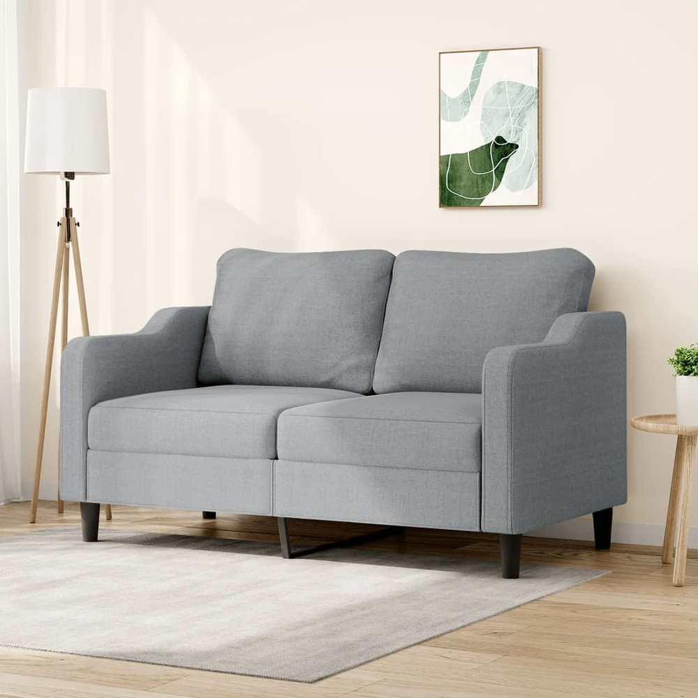 Dvivietė sofa, šviesiai pilkos spalvos, 140cm, audinys